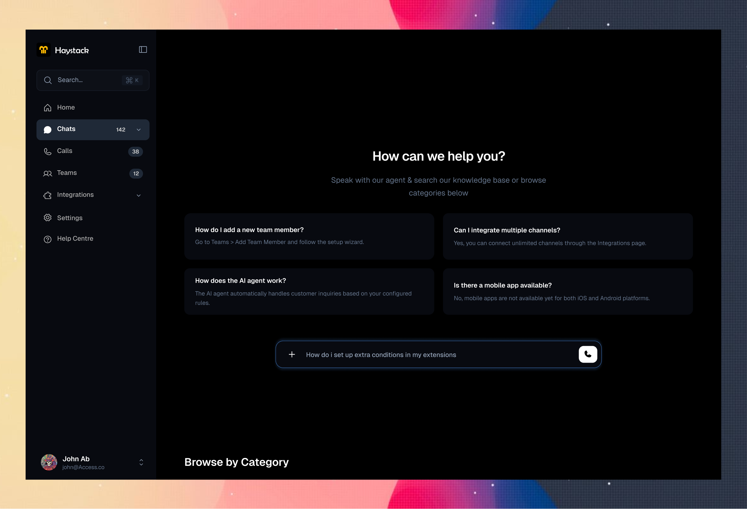 Haystack Dark Mode - Help Center Setup